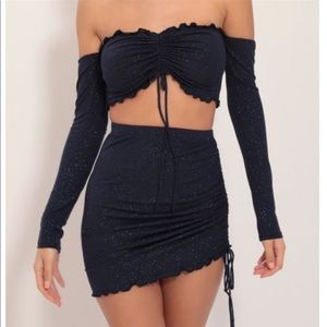 Brand new blue w/glitter two piece set